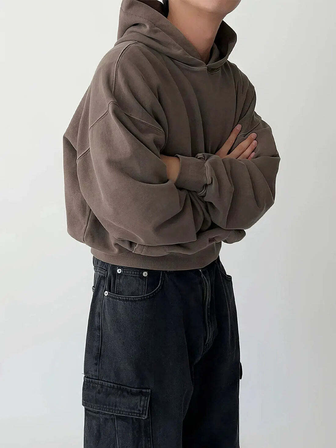 Cropped Pullover Hoodie - Image 3