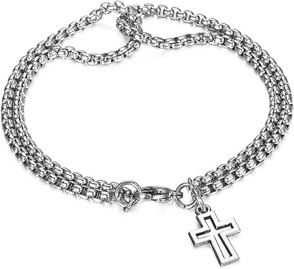Double Layer Cross Chain Bracelet